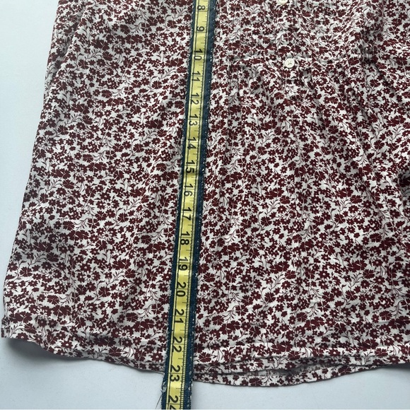 GAP Sleeveless Floral Blouse – Size Small – Maroon Brown & White Print - Picture 6 of 7